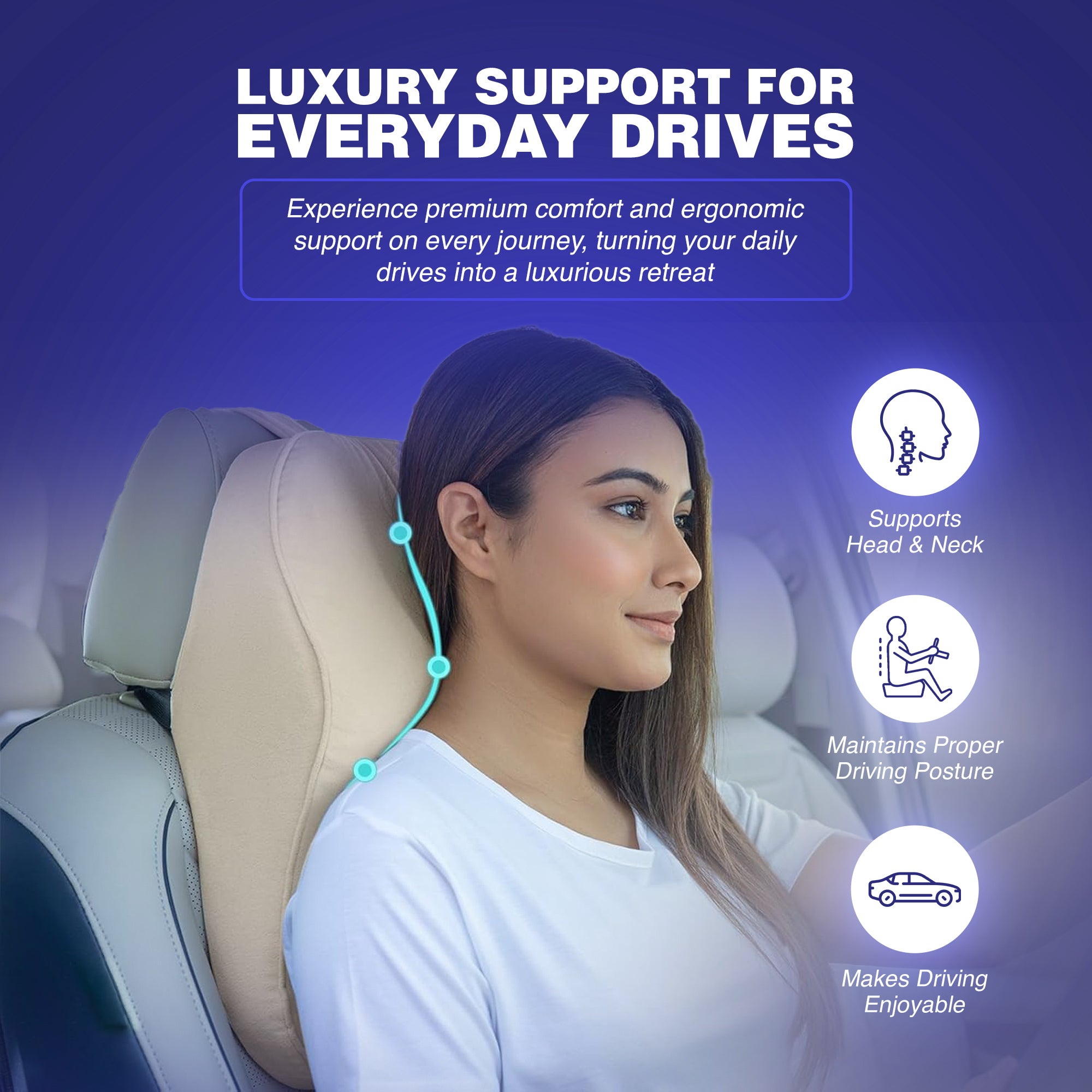 Wellgiver Large Neck Rest Cushion - Beige