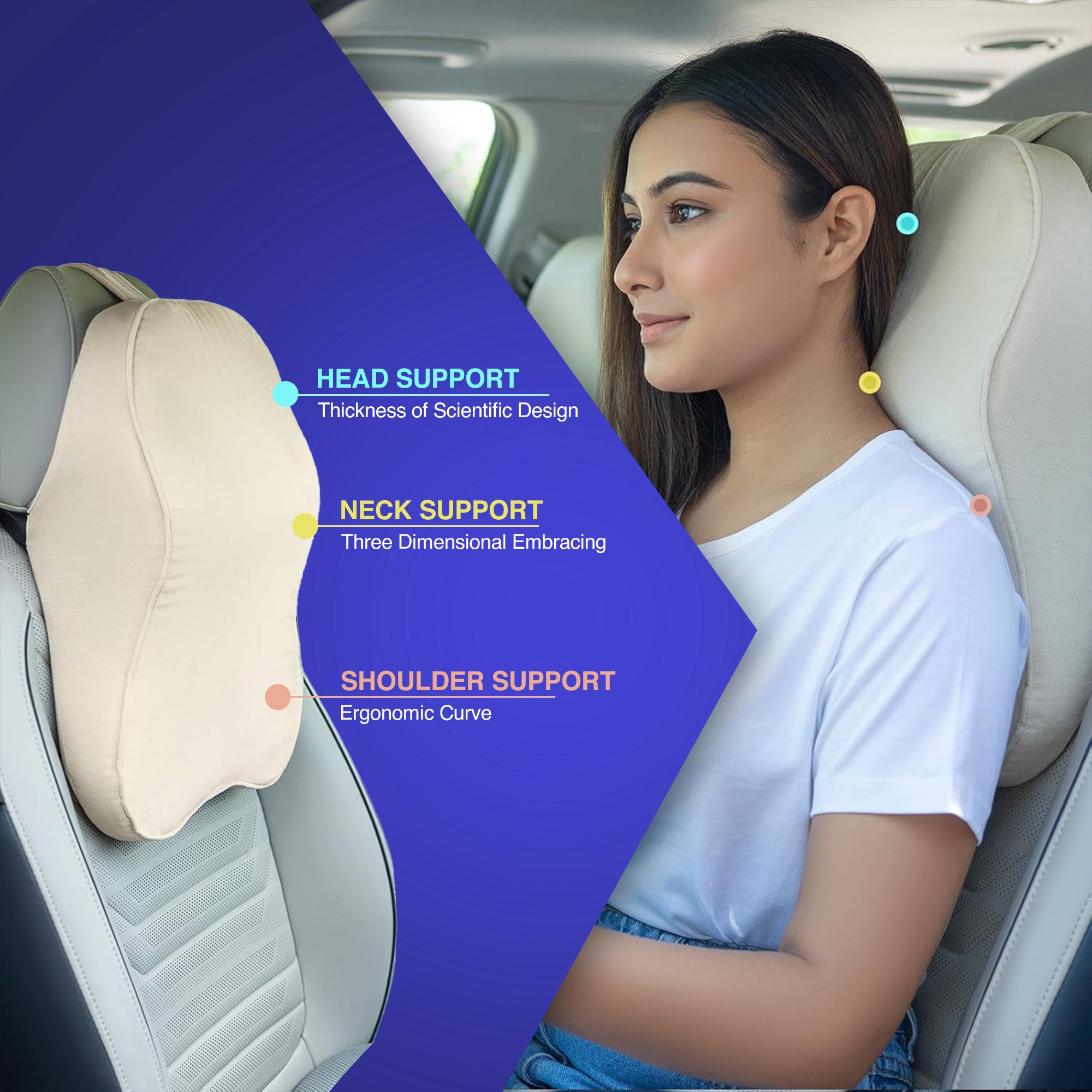 Wellgiver Large Neck Rest Cushion - Beige