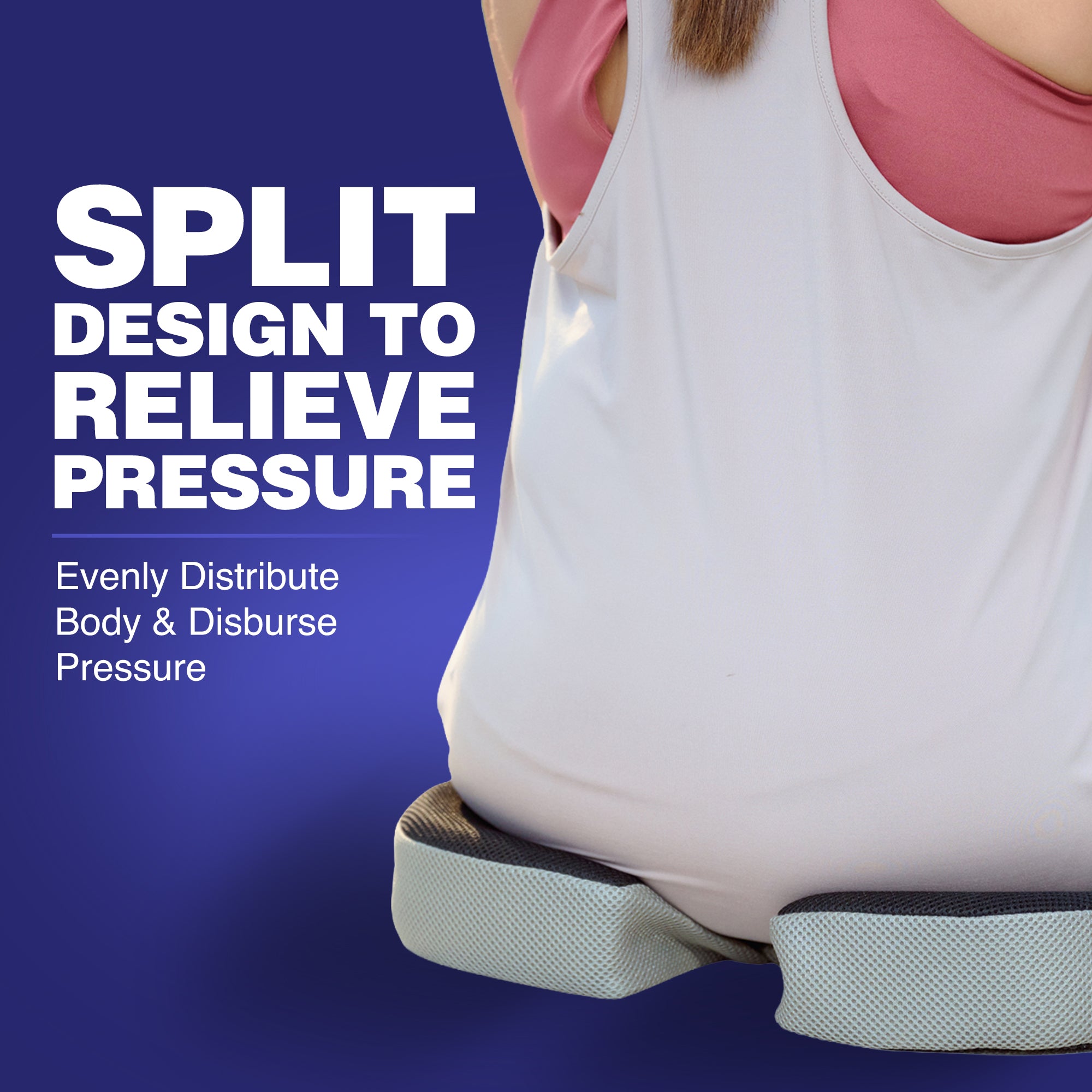 Wellgiver Gel Insfused Memory Foam Coccyx Seat Cushion
