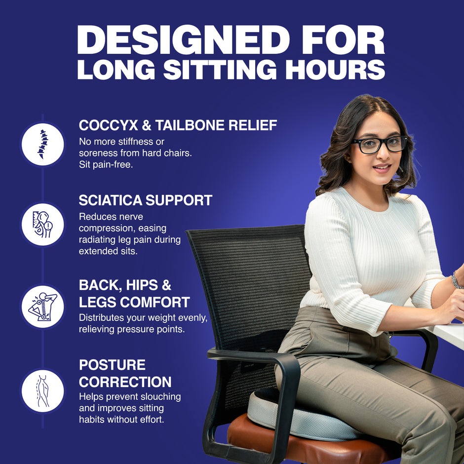 Wellgiver Memory Foam Coccyx Seat Cushion