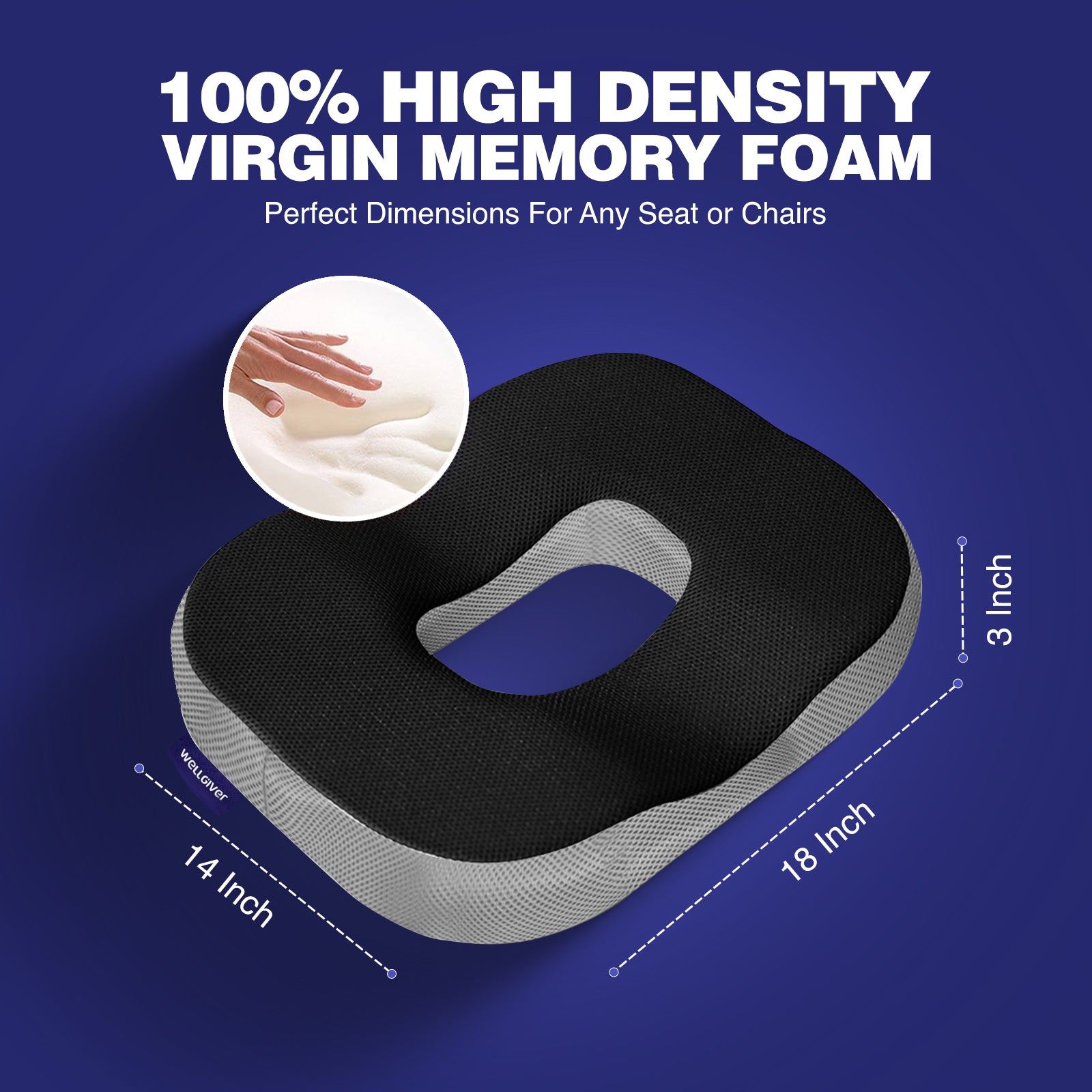 Wellgiver Memory Foam Donut Seat Cushion
