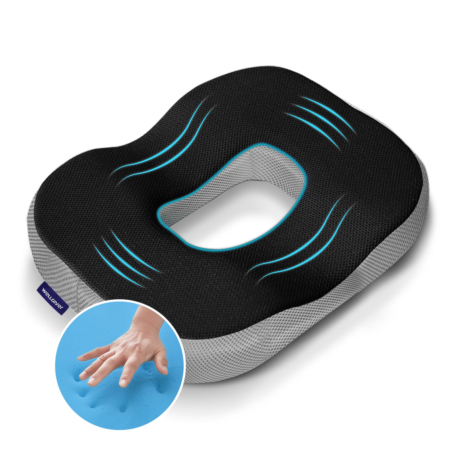 Wellgiver Gel Infused Memory Foam Donut Seat Cushion