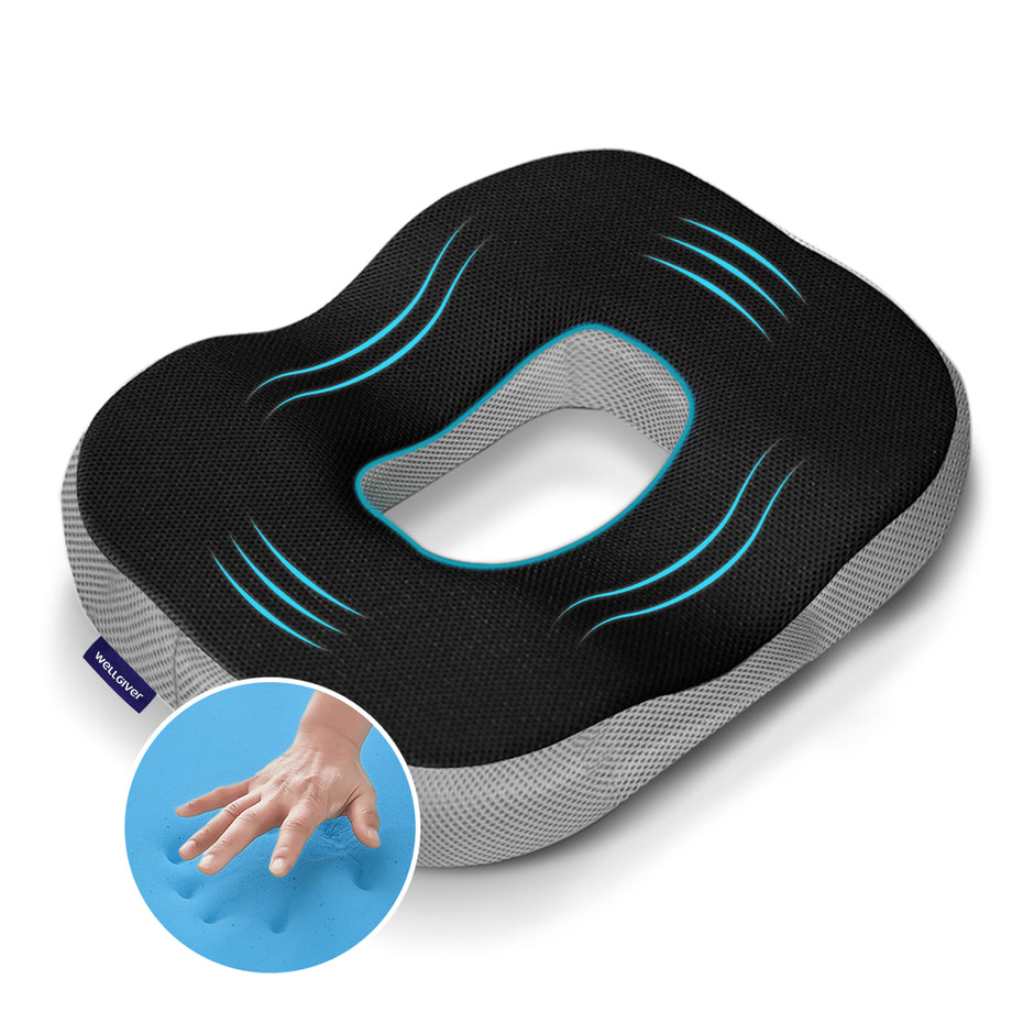 Wellgiver Gel Infused Memory Foam Donut Seat Cushion