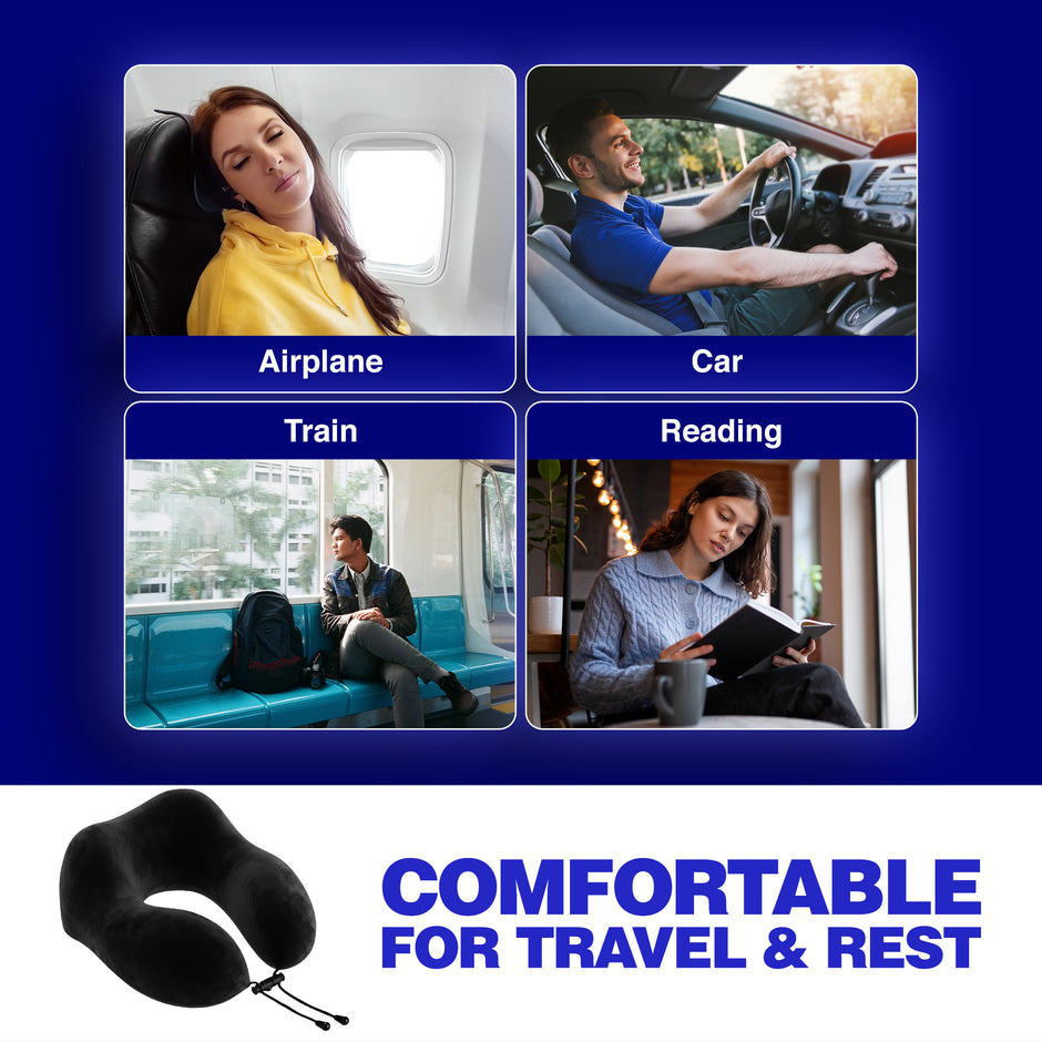 Wellgiver Memory Foam Travel Neck Pillow