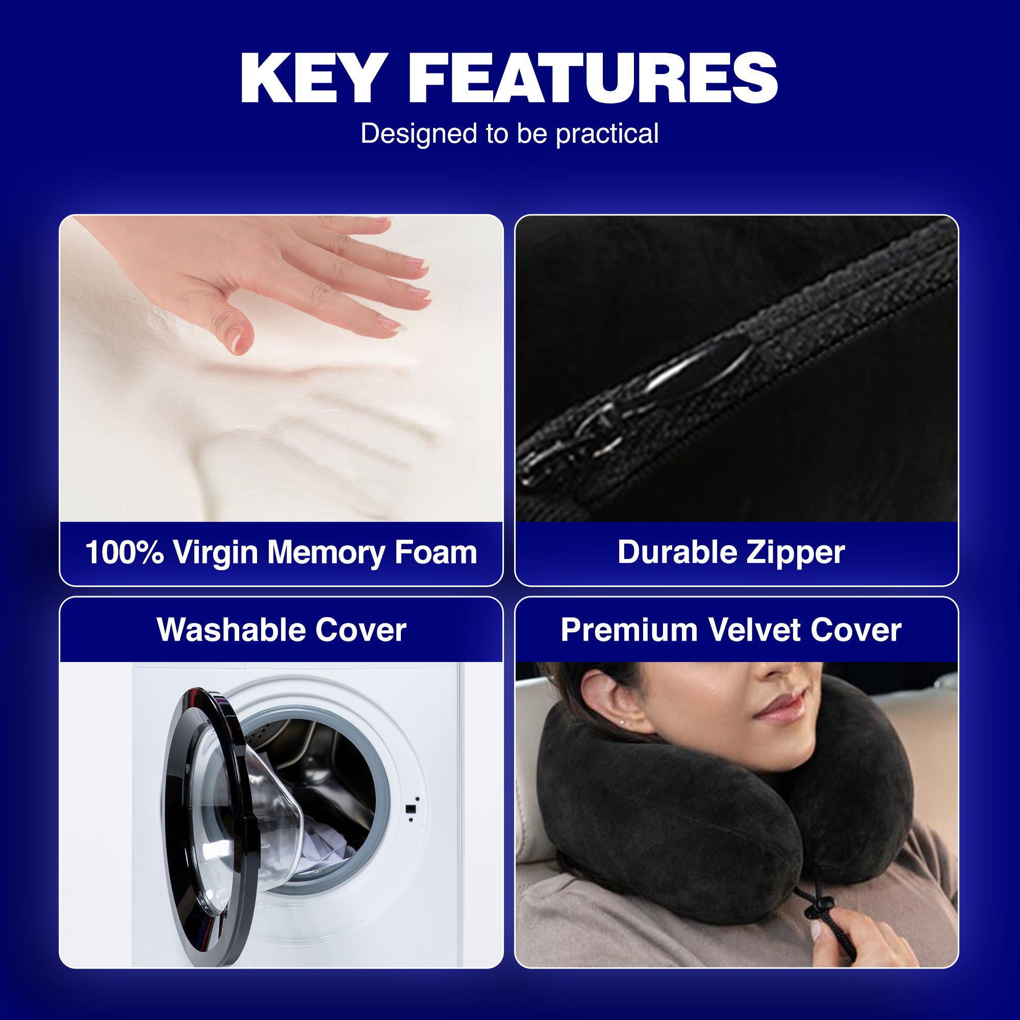 Wellgiver Memory Foam Travel Neck Pillow