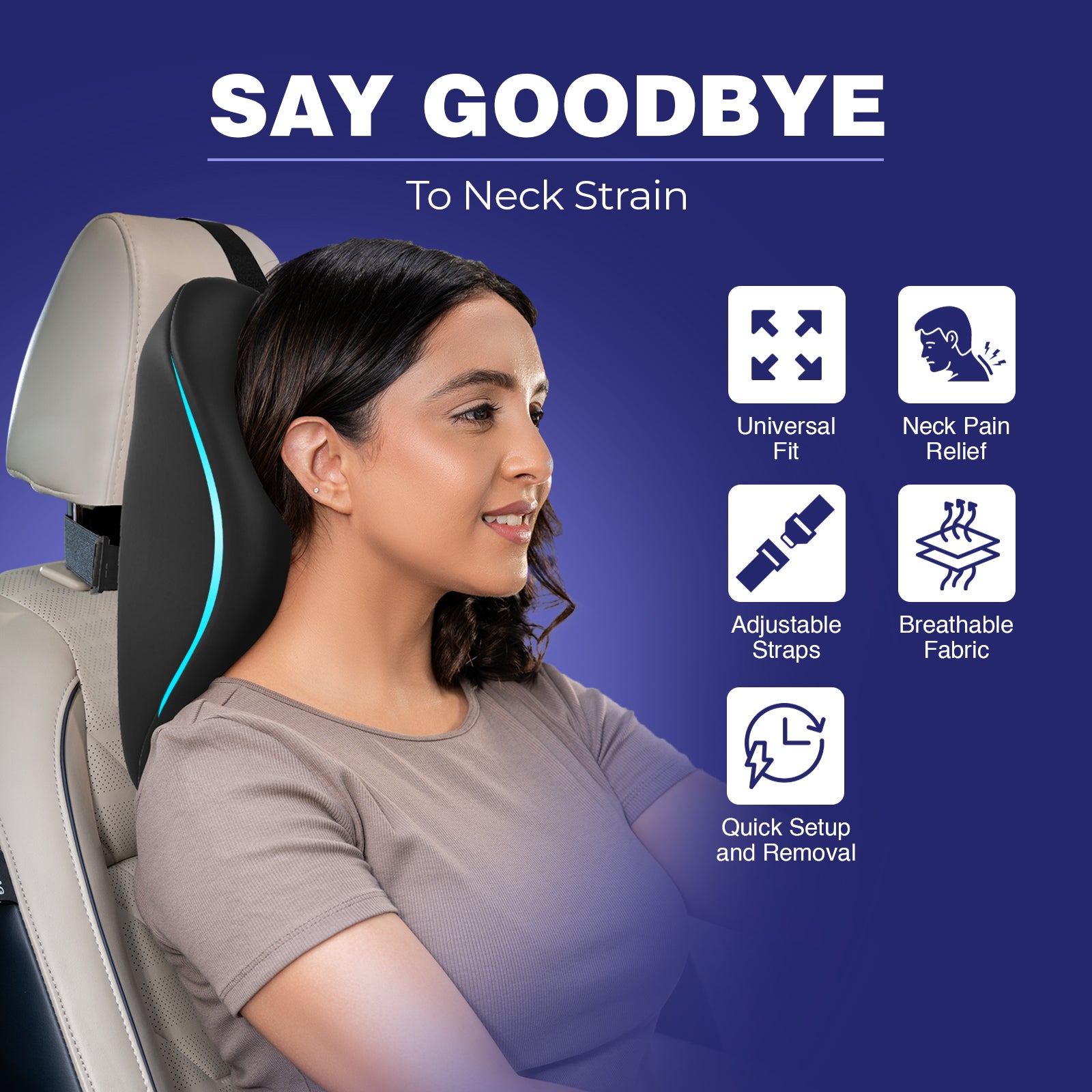 Wellgiver Memory Foam Neck Rest, Back Rest & Seat Cushion Combo