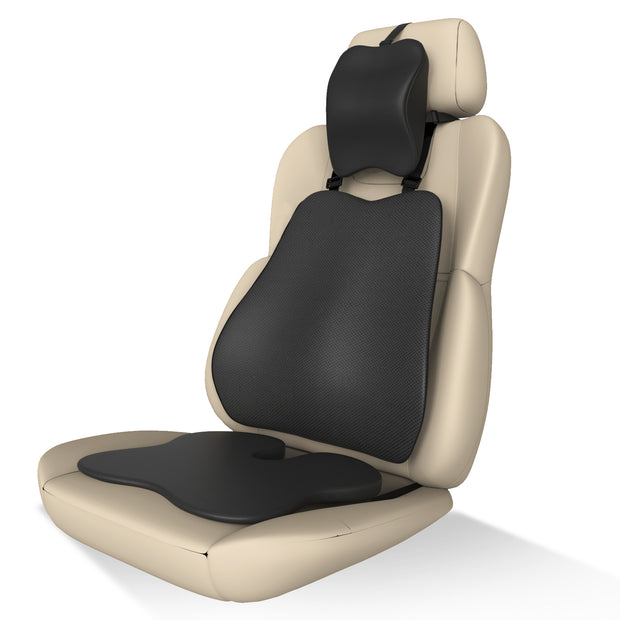 Wellgiver Memory Foam Neck Rest, Back Rest & Seat Cushion Ultimate Combo