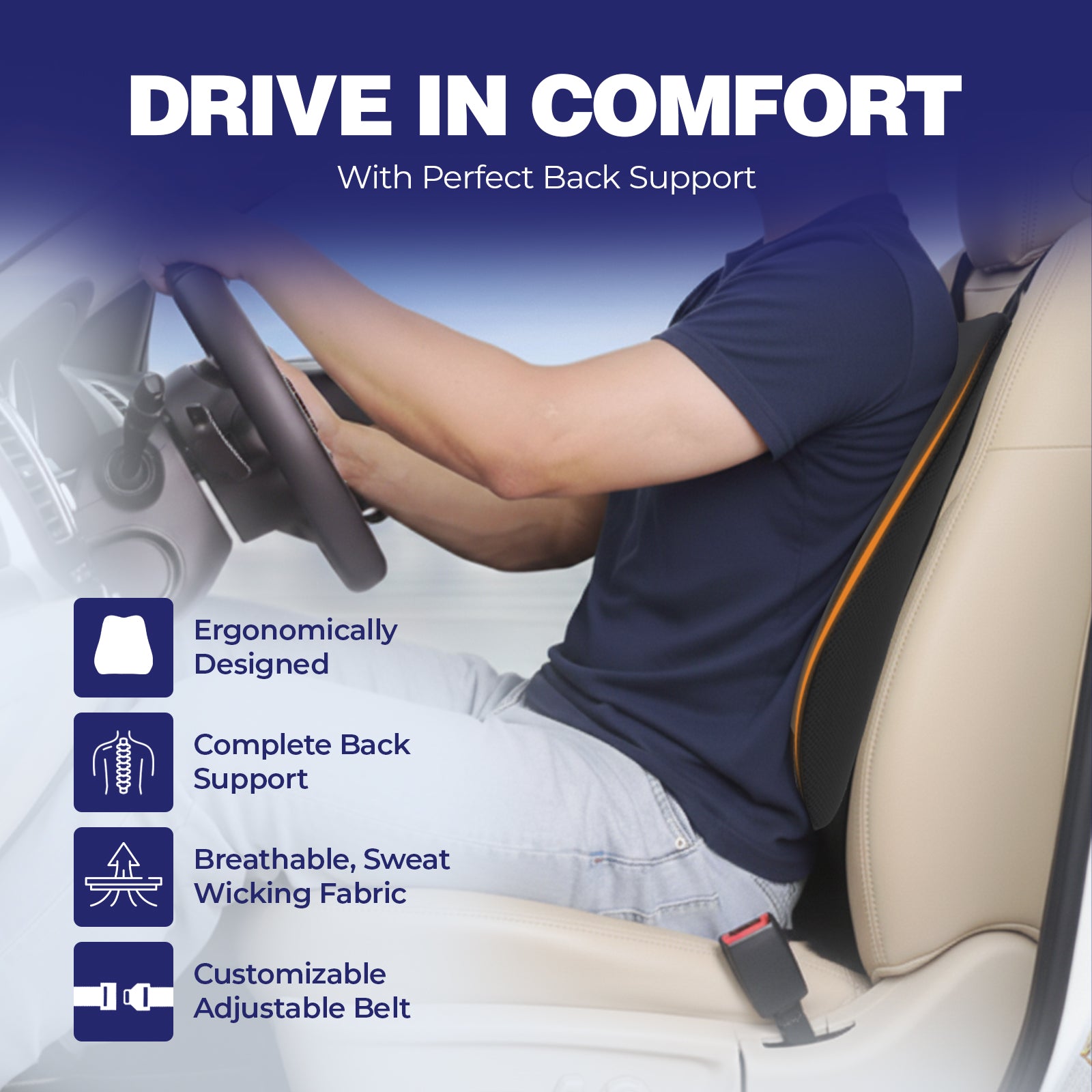 Wellgiver Memory Foam Neck Rest, Back Rest & Seat Cushion Ultimate Combo