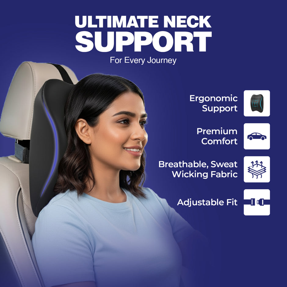 Wellgiver Memory Foam Neck Rest, Back Rest & Seat Cushion Ultimate Combo