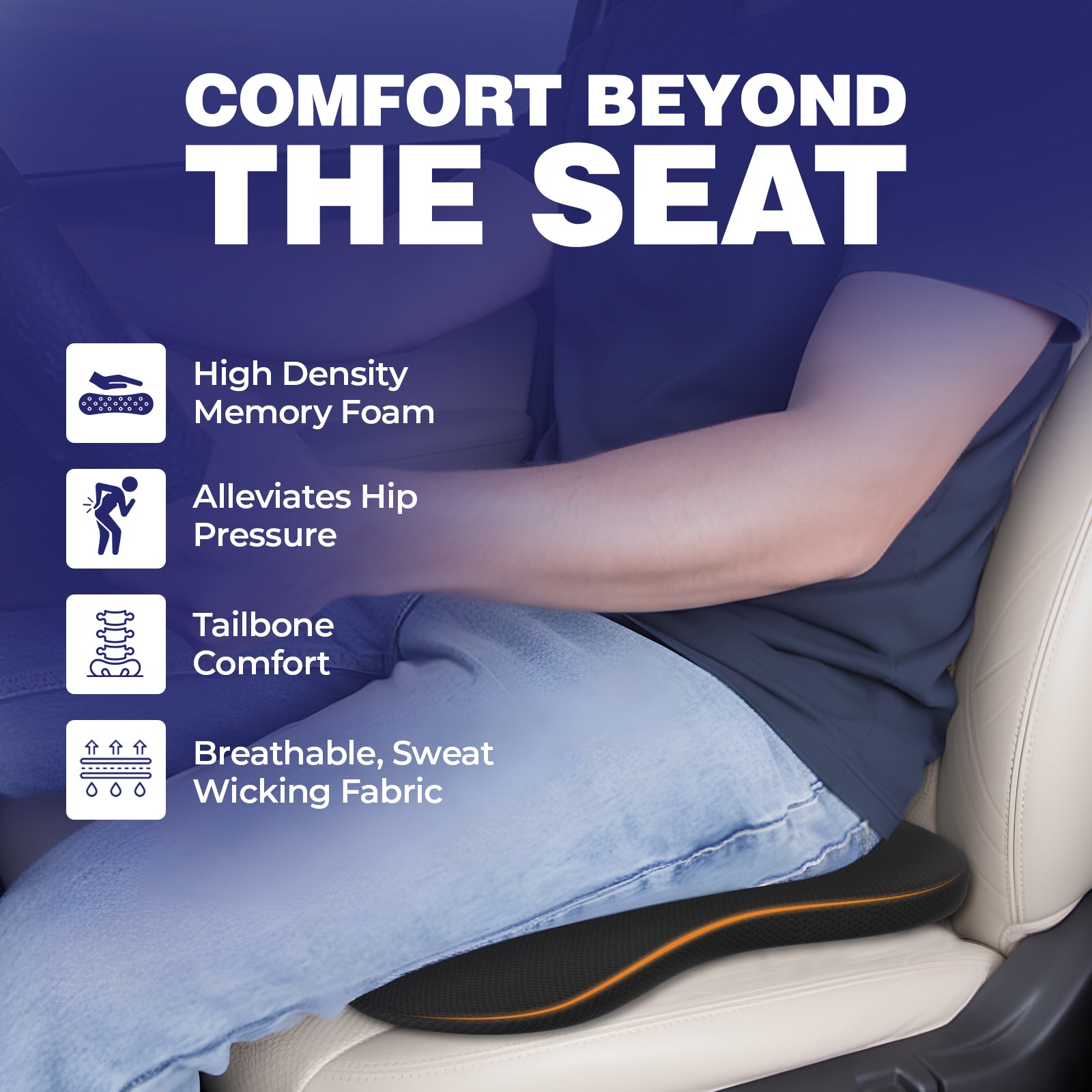 Wellgiver Memory Foam Neck Rest, Back Rest & Seat Cushion Ultimate Combo