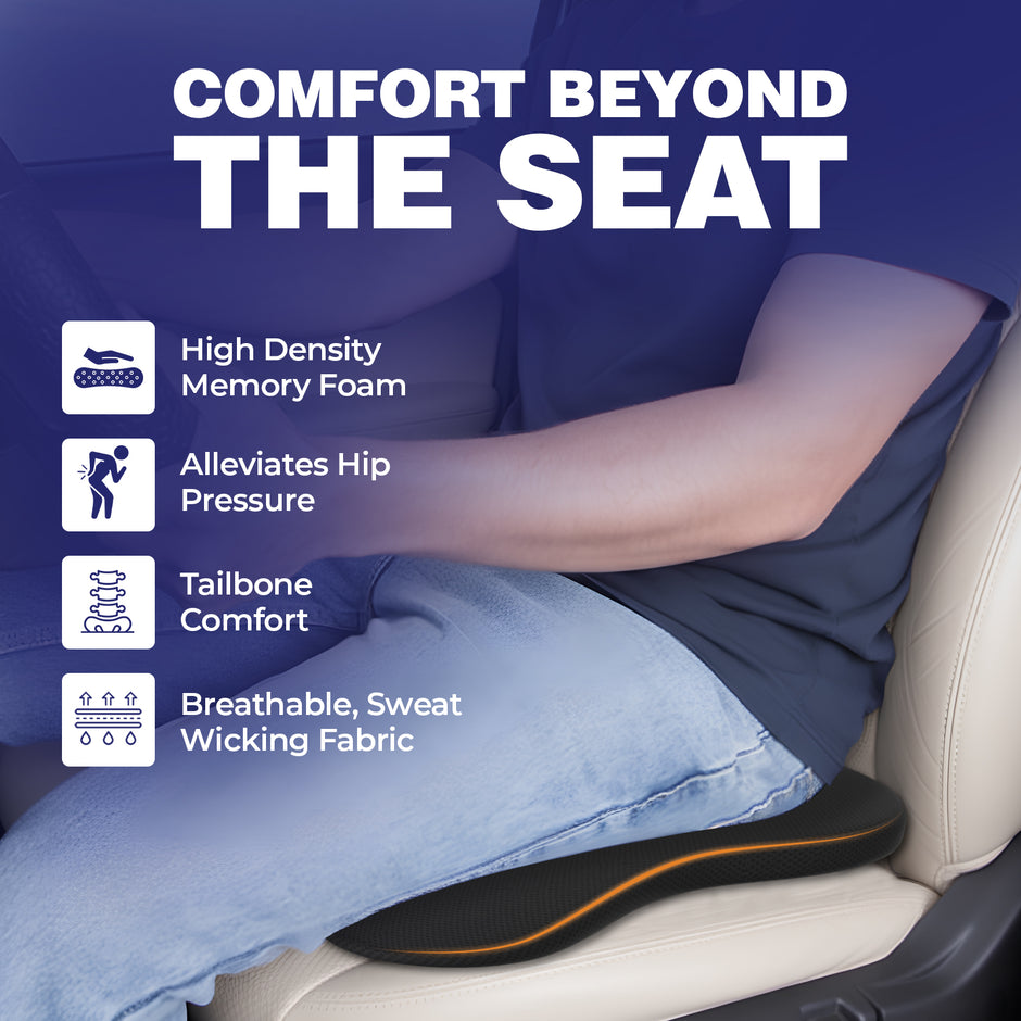Wellgiver Memory Foam Neck Rest, Back Rest & Seat Cushion Ultimate Combo