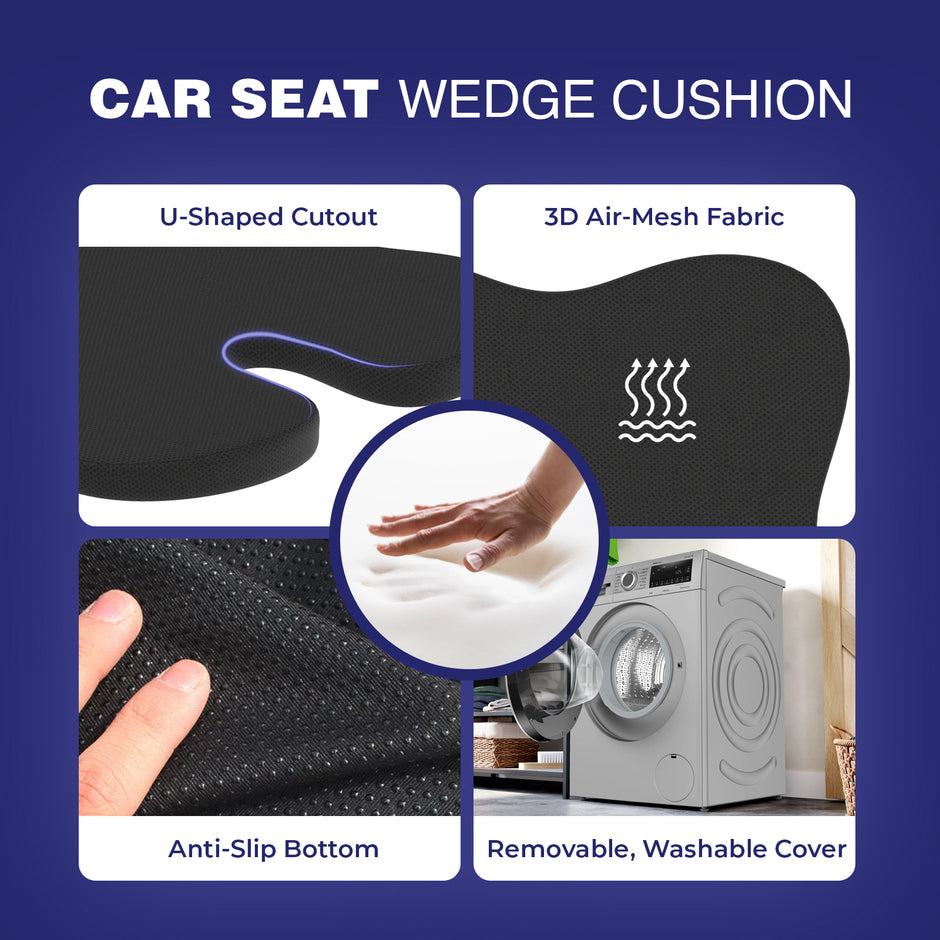 Wellgiver Memory Foam Neck Rest, Back Rest & Seat Cushion Ultimate Combo