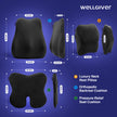 Wellgiver Memory Foam Neck Rest, Back Rest & Seat Cushion Ultimate Combo