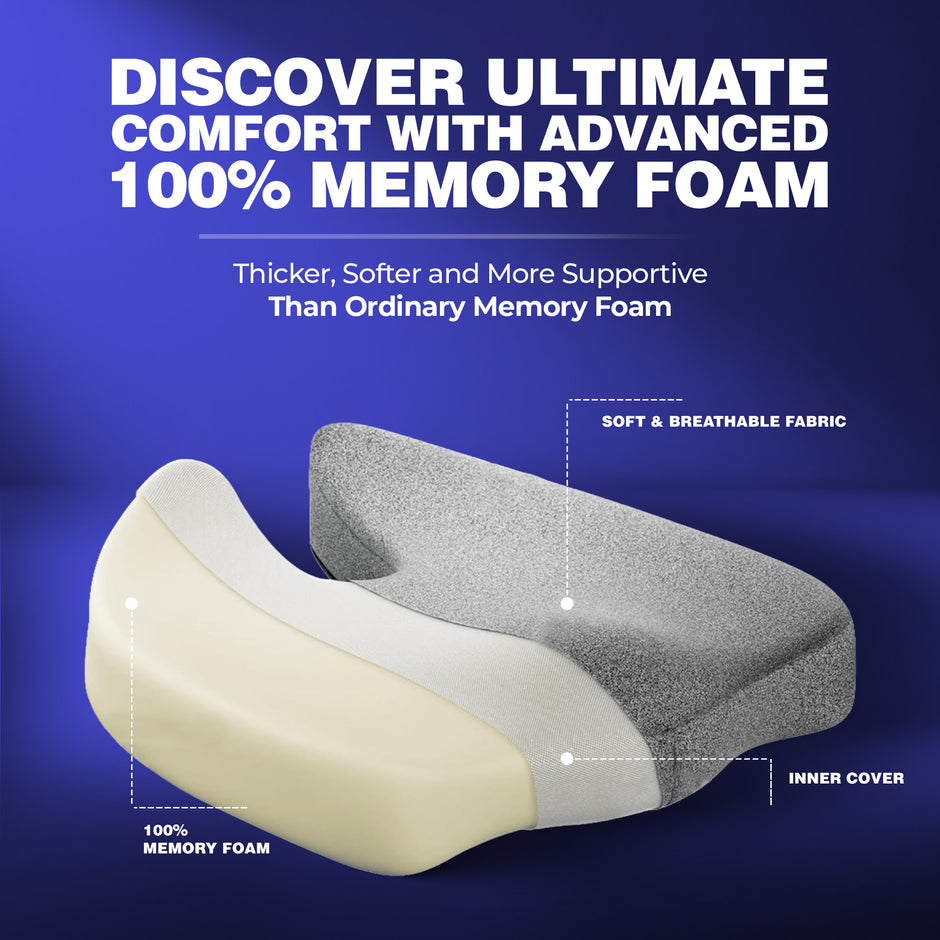 Wellgiver ErgoMax Memory Foam Seat Cushion