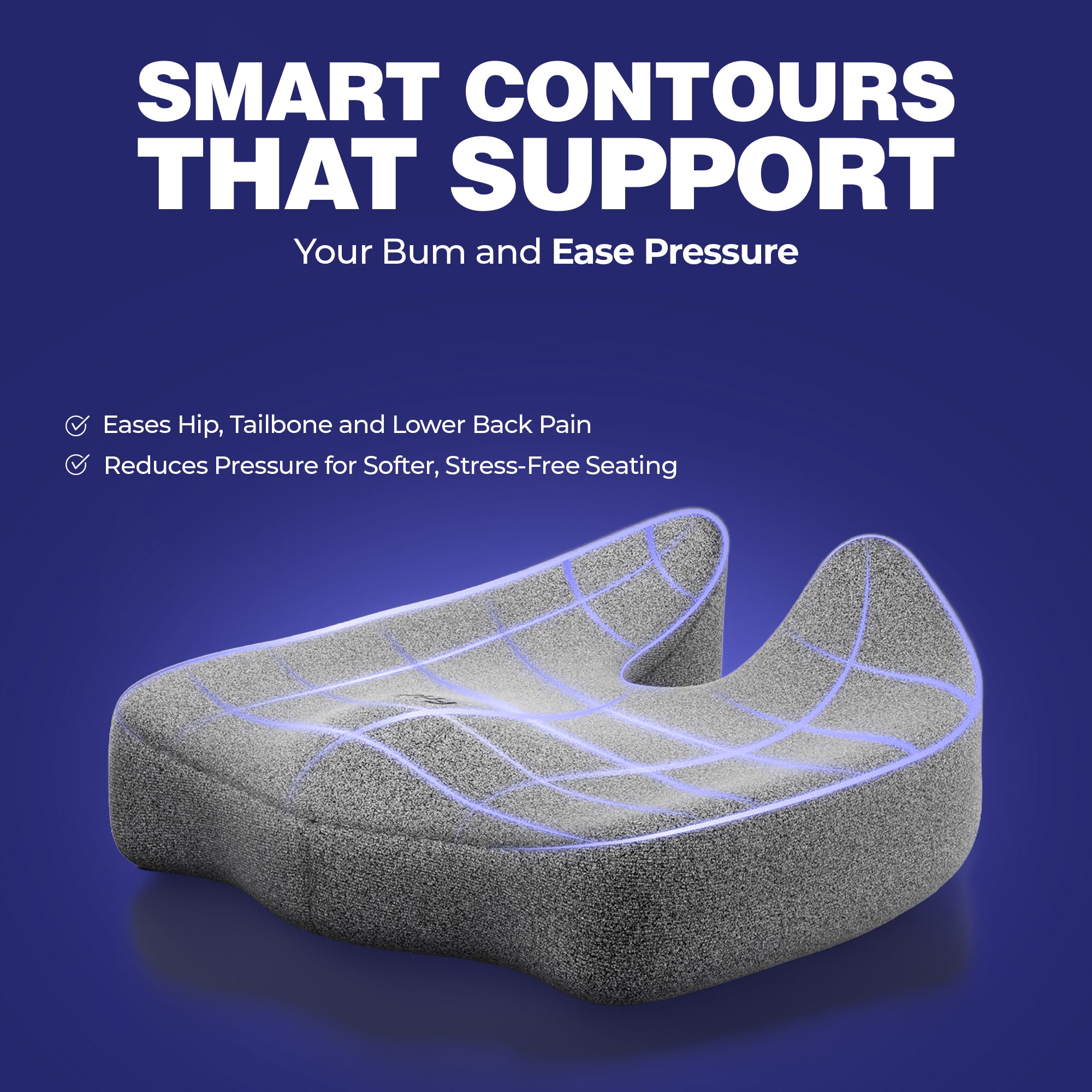 Wellgiver ErgoMax Memory Foam Seat Cushion
