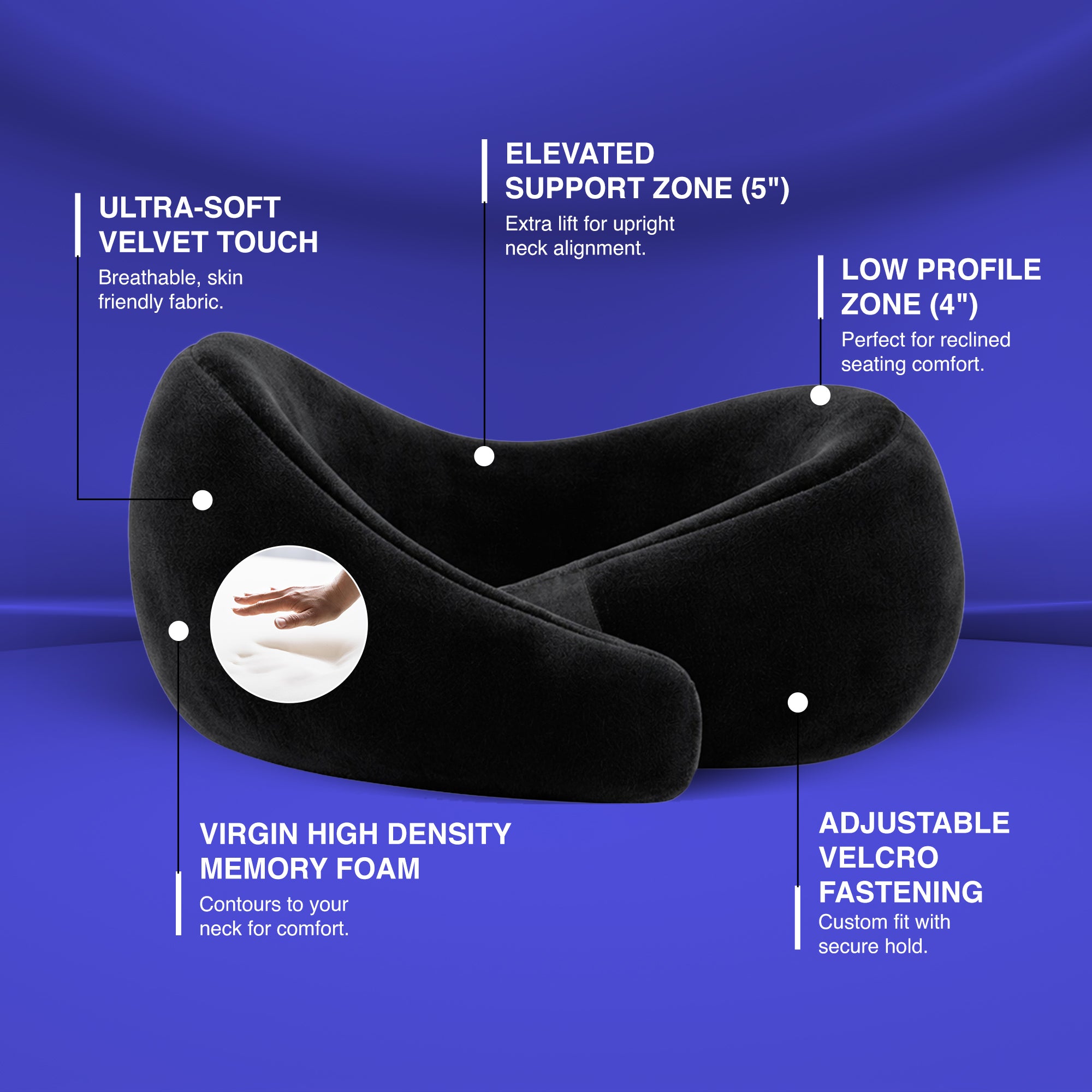 Wellgver Memory Foam Ultimate Travel Neck Pillow