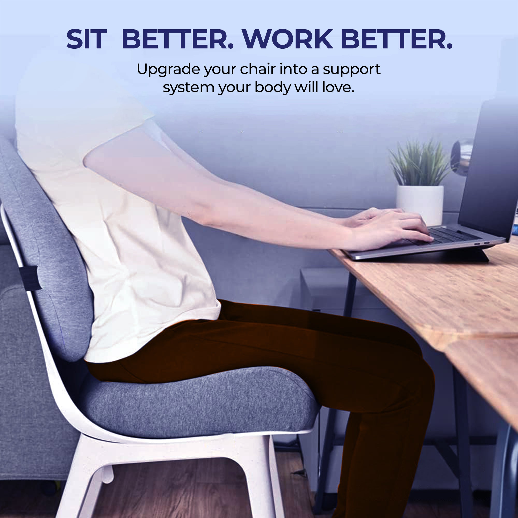 Wellgiver Ultimate Memory Foam Seat & Backrest Cushion
