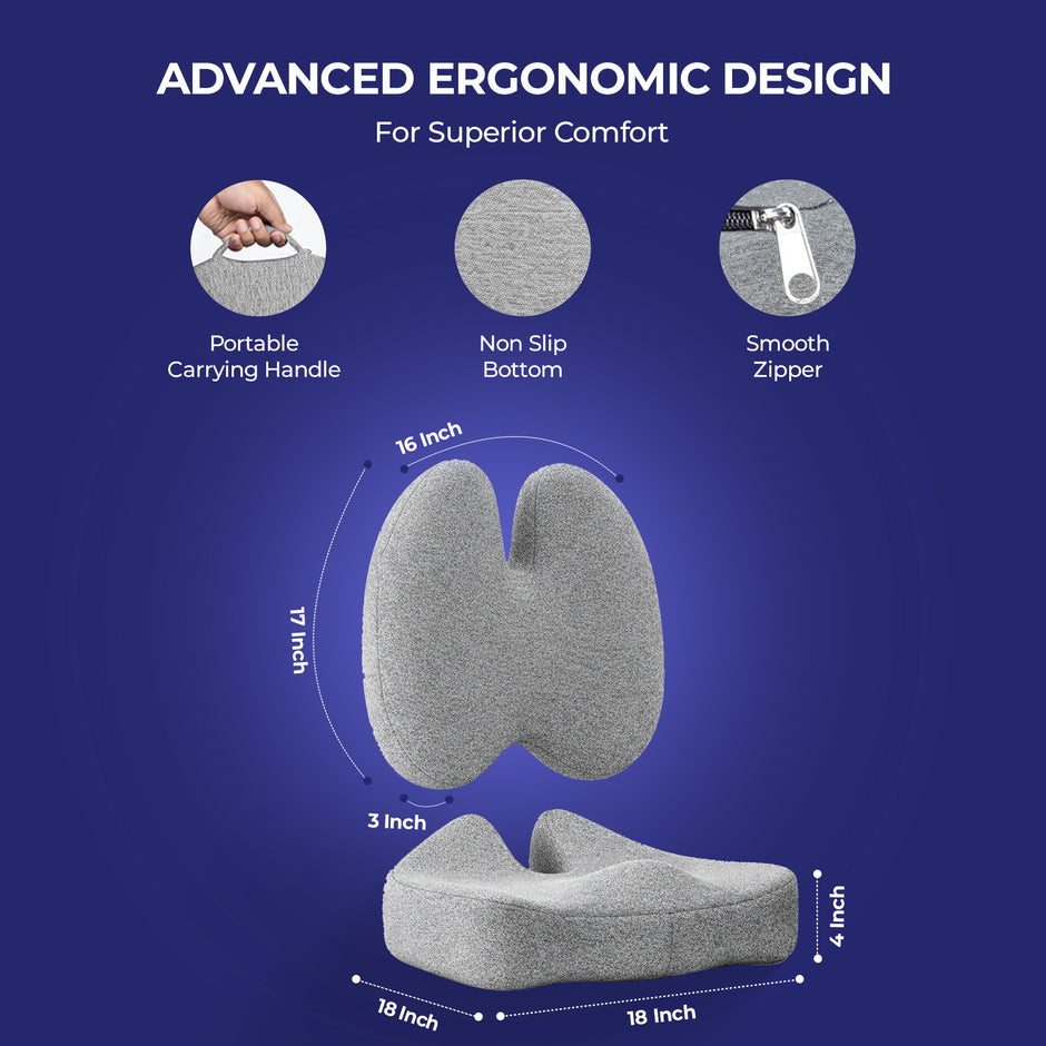 Wellgiver Ultimate Memory Foam Seat & Backrest Cushion