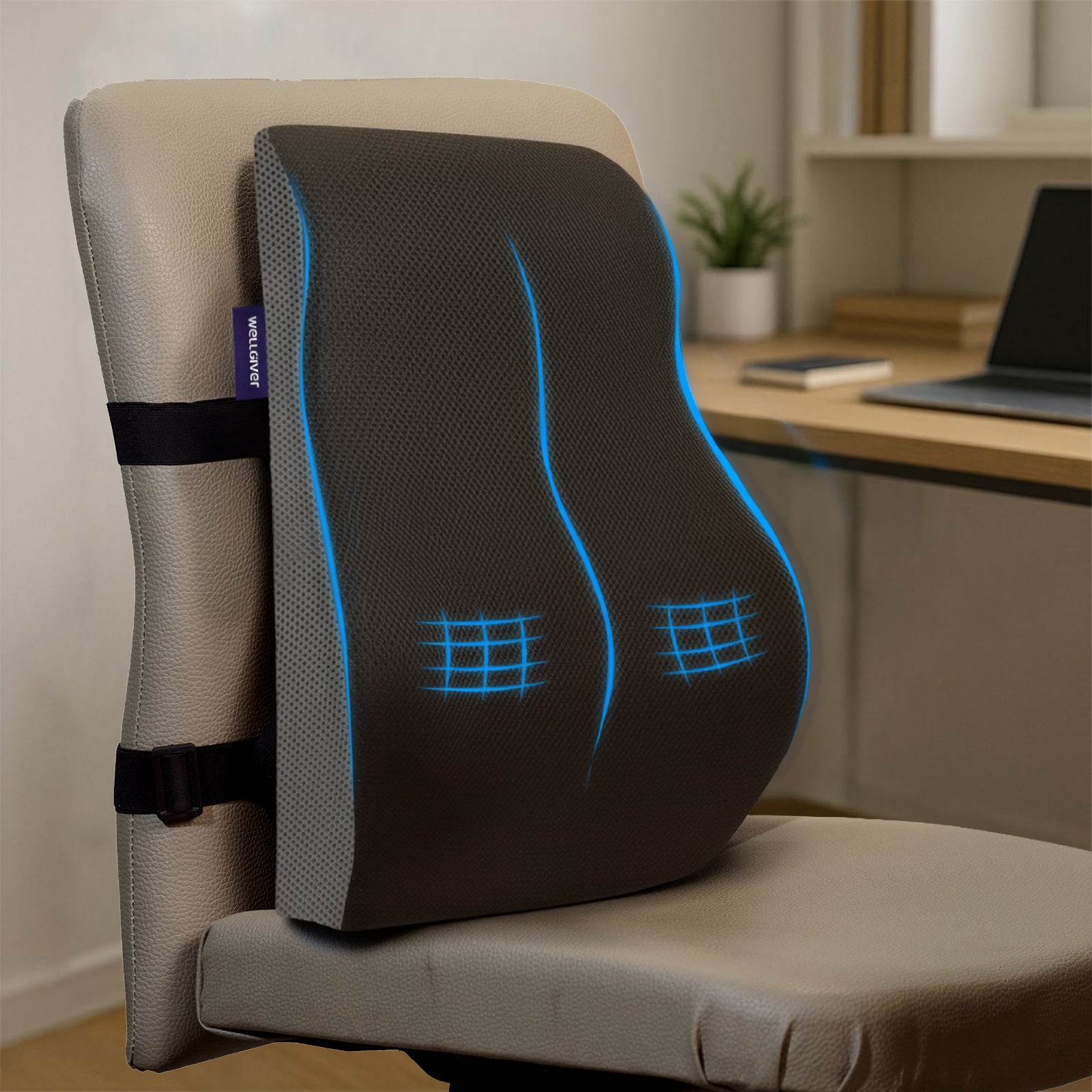 Wellgiver Memory Foam Backrest Support Cuhion