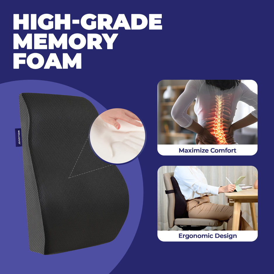 Wellgiver Memory Foam Backrest Support Cuhion