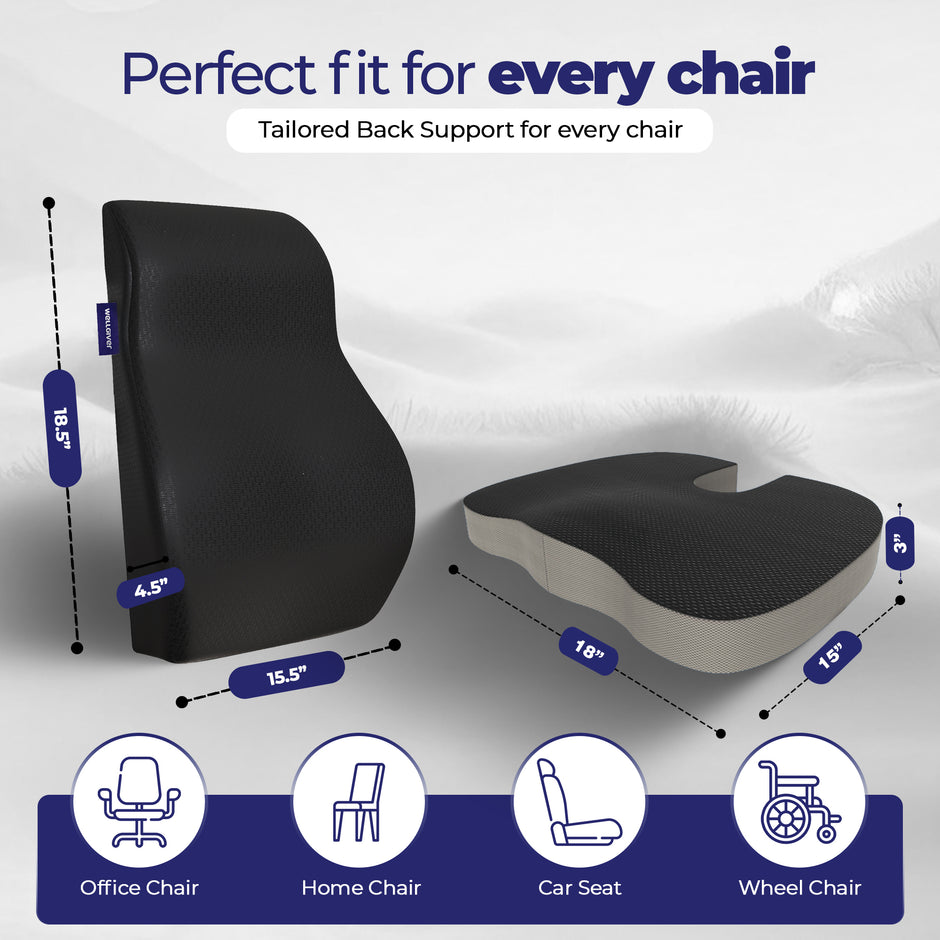 Wellgiver Gel Infused Memory Foam Backrest Support Cuhion
