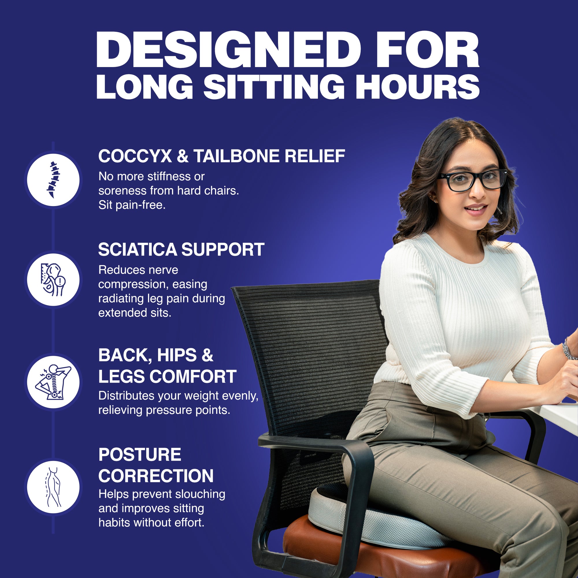 Wellgiver Memory Foam Seat & Backrest Cushion