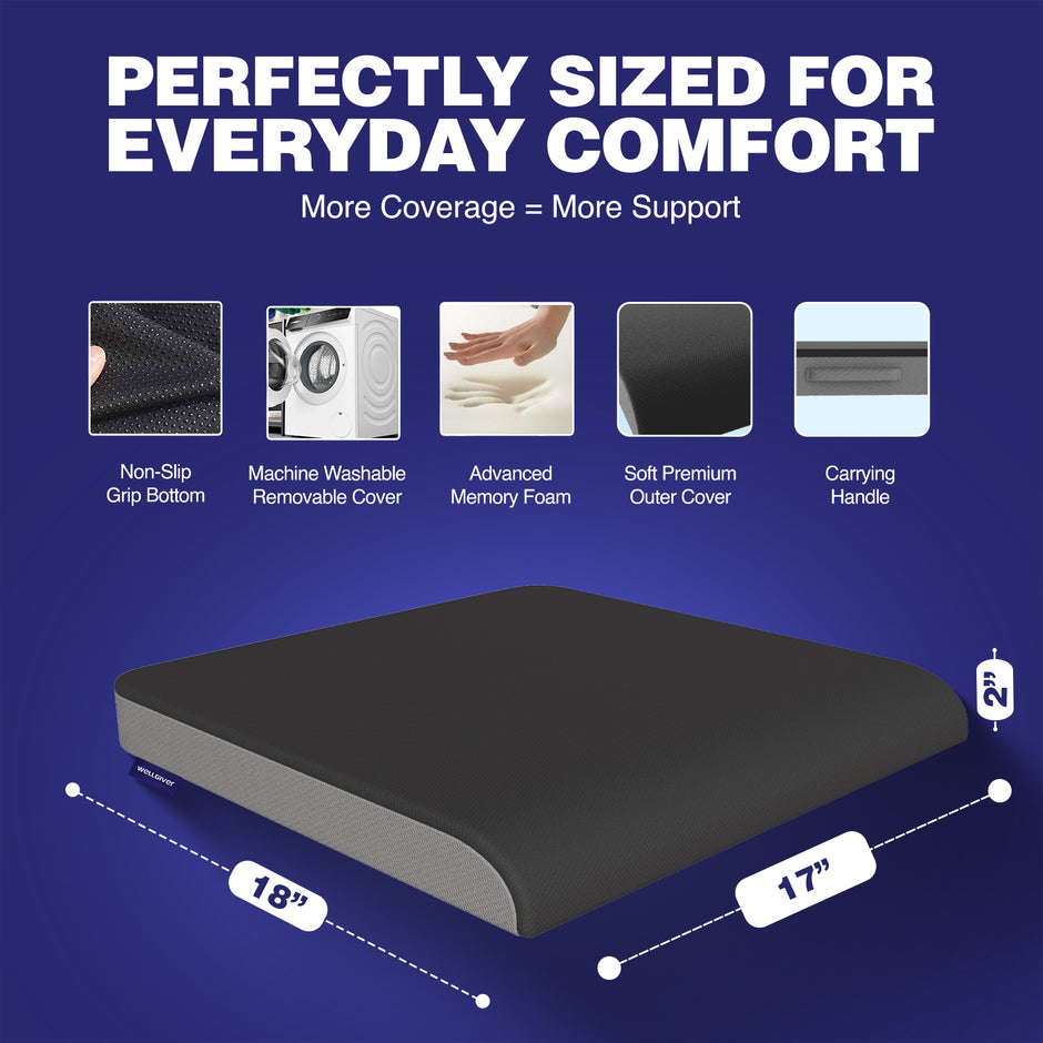 Wellgiver ComfortCloud Memory Foam Seat Cushion