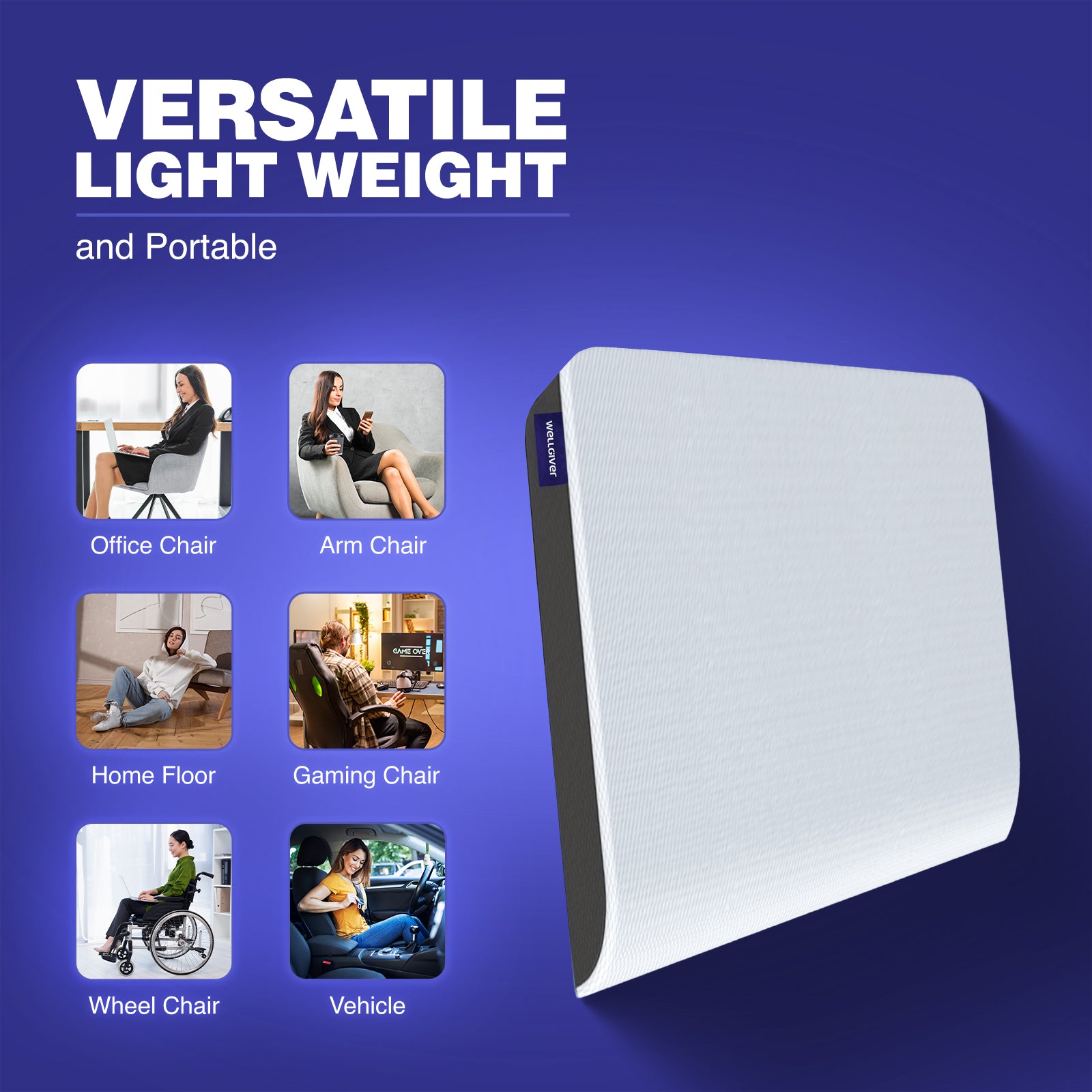 Wellgiver ComfortCloud Memory Foam Seat Cushion