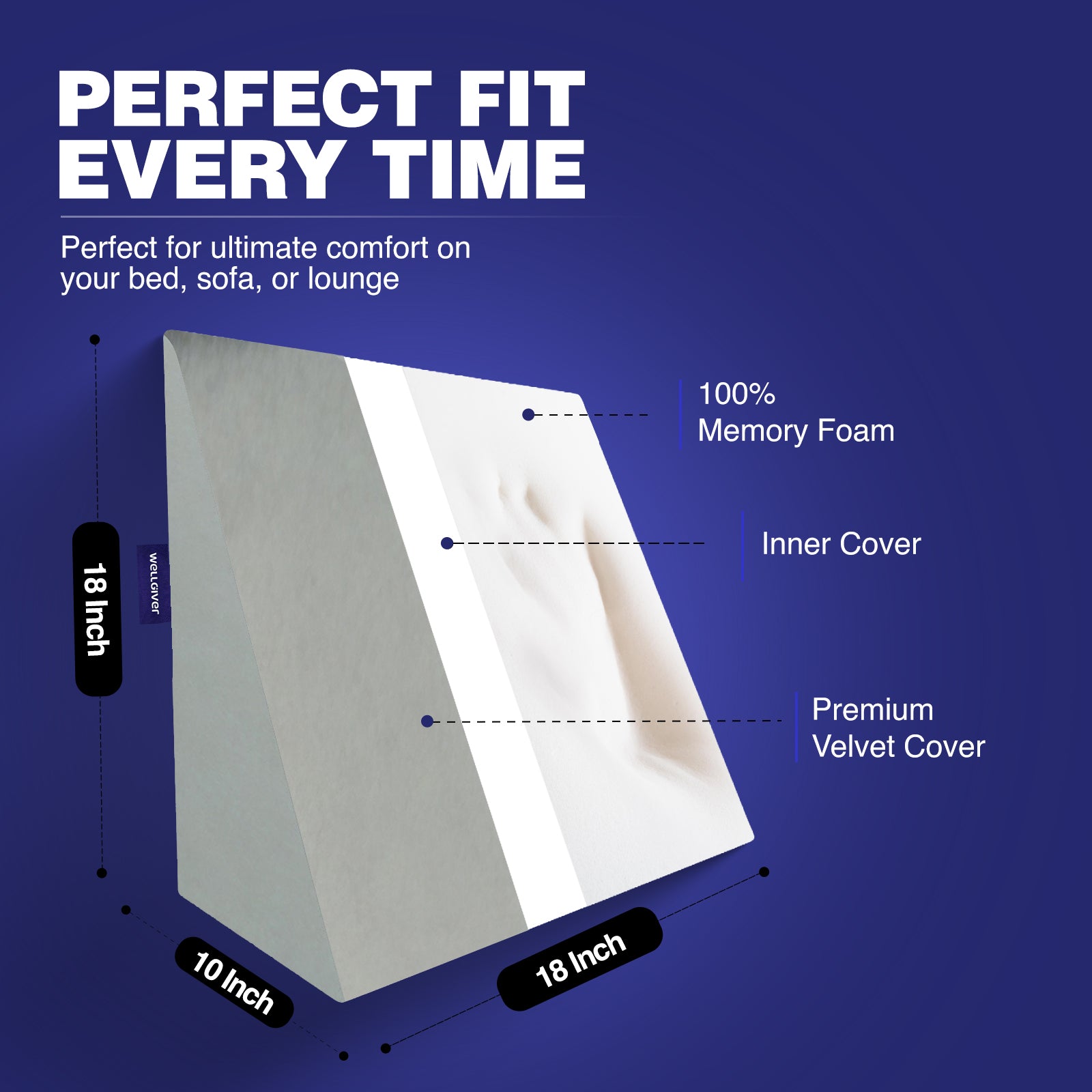 Wellgiver Wedge Pro Memory Foam Cushion