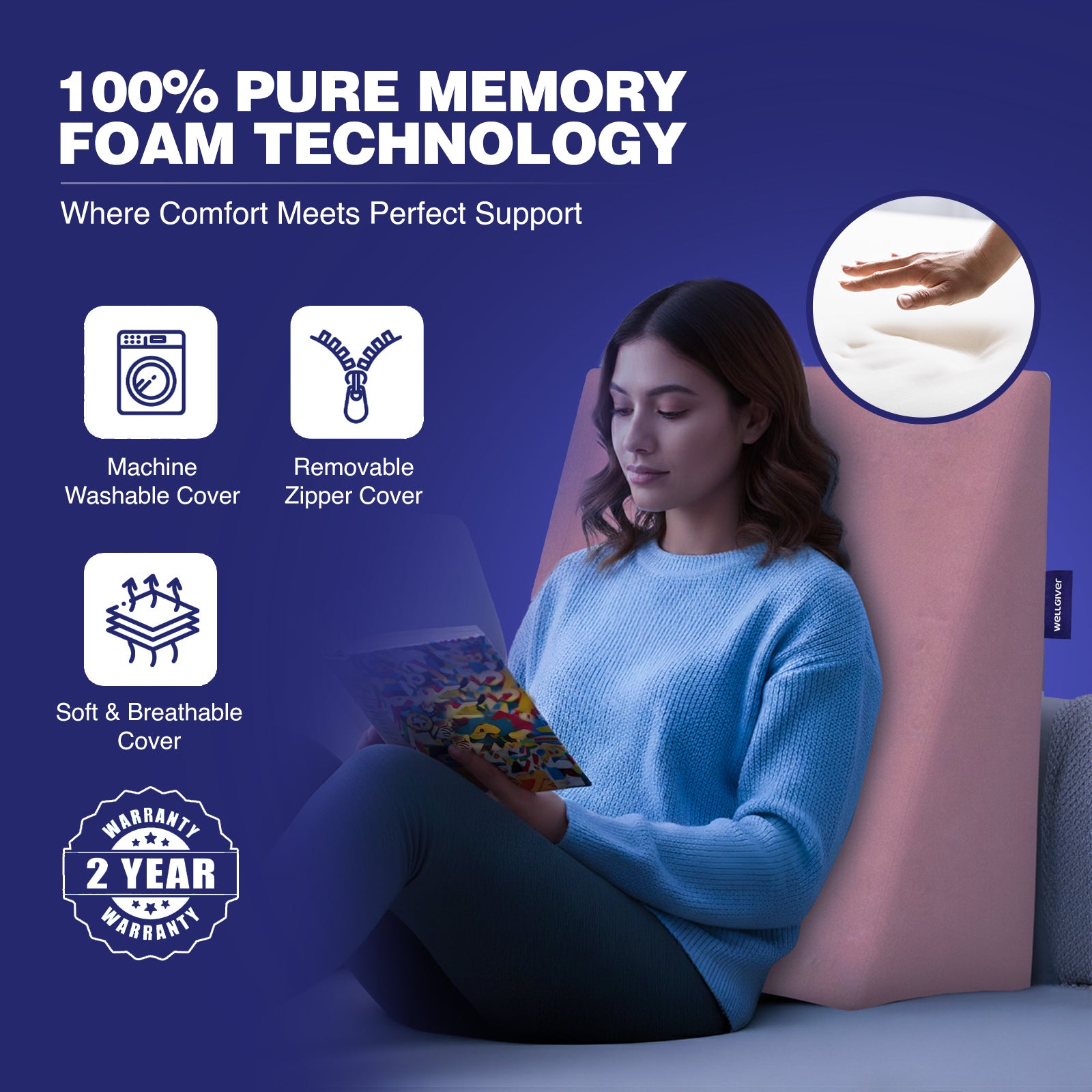 Wellgiver Wedge Pro Memory Foam Cushion