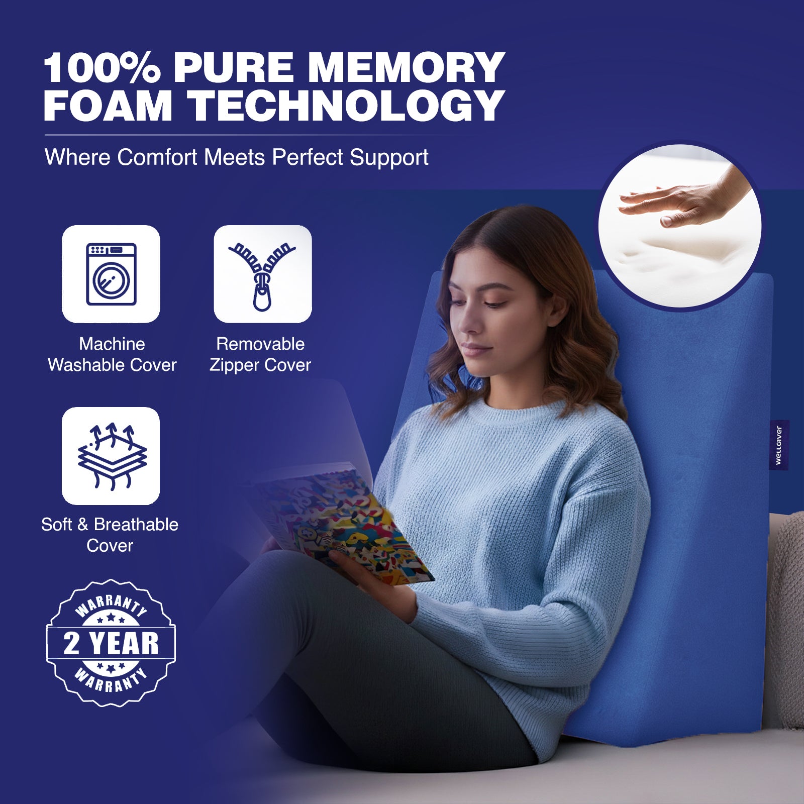 Wellgiver Wedge Pro Memory Foam Cushion
