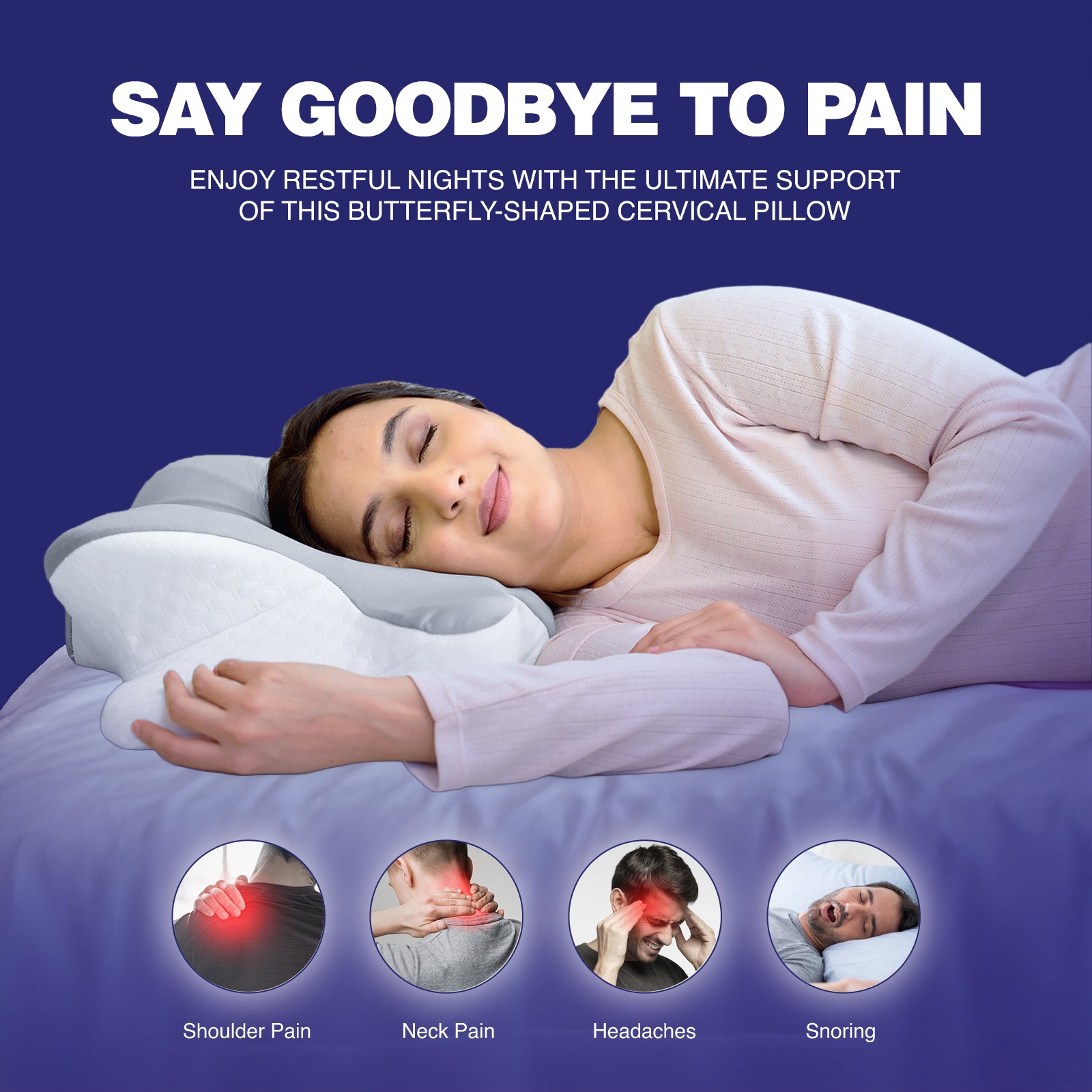 Wellgiver Cervical Butterfly Memory Foam Pillow