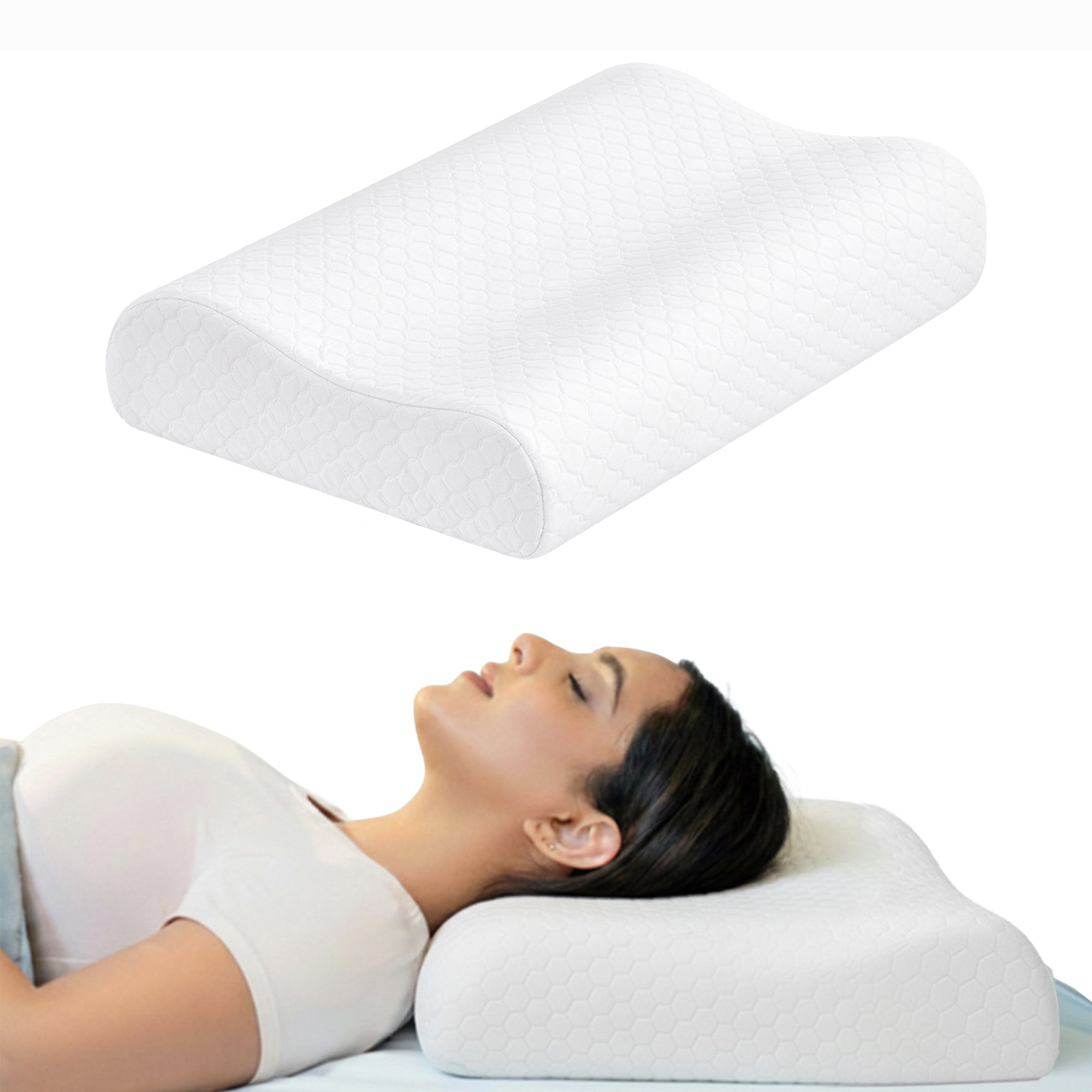 Wellgiver Memory Foam Cervical Pillow - White