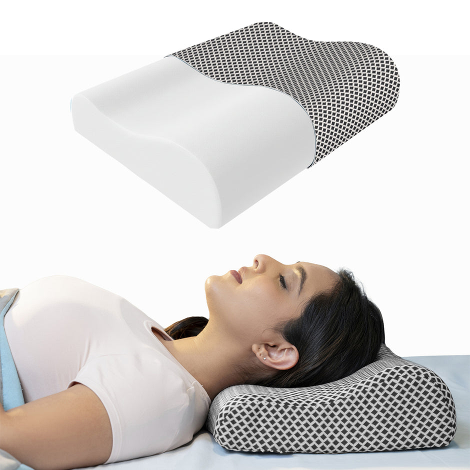 Wellgiver Memory Foam Cervical Pillow - Midnight Blue