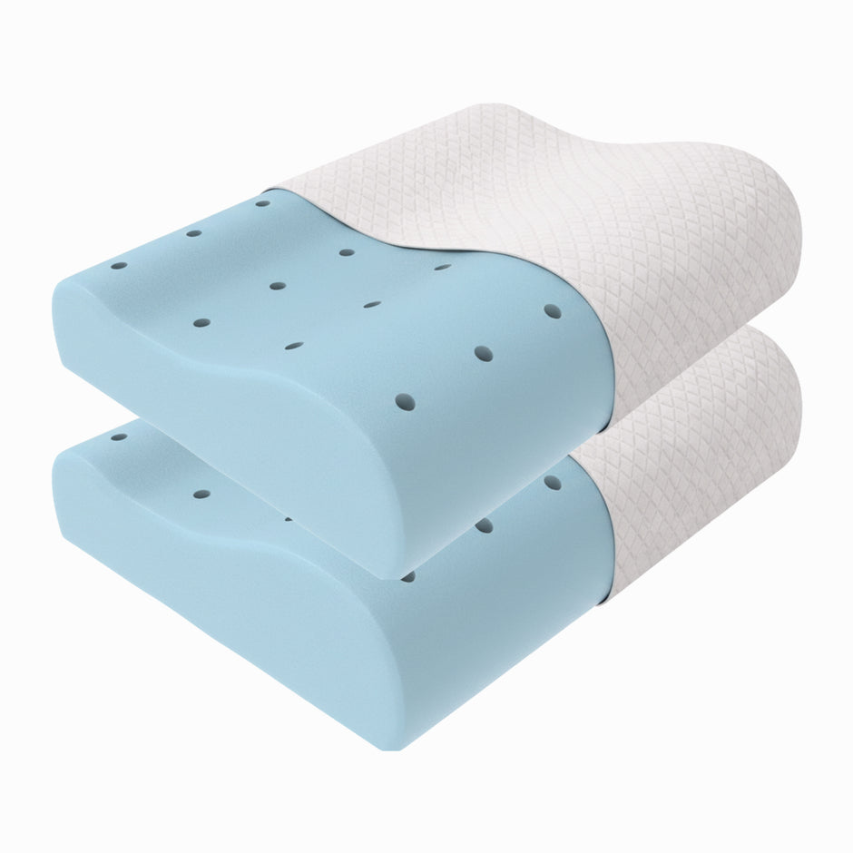 Wellgiver Gel Infused Memory Foam Cervical Pillow - White