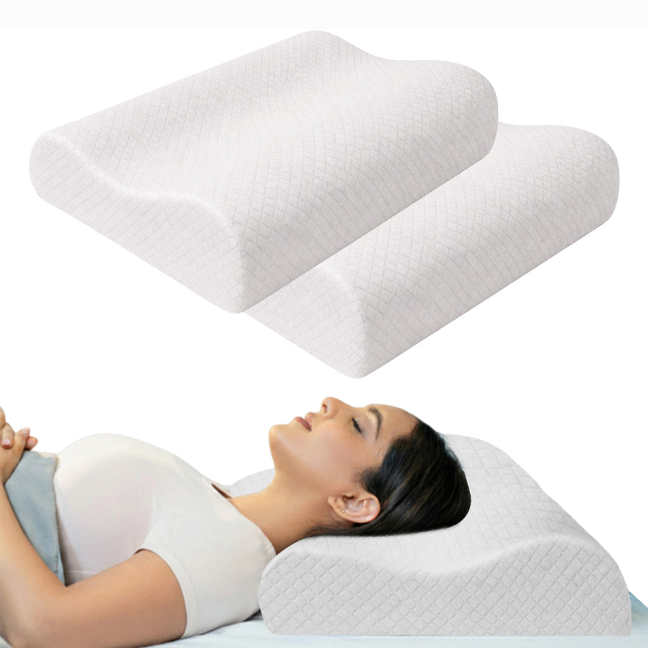 Wellgiver Gel Infused Memory Foam Cervical Pillow - White