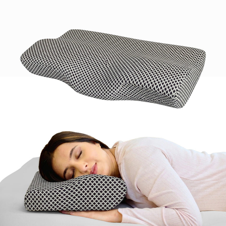 Wellgiver Contour Cervical Memory Foam Pillow - Midnight Blue