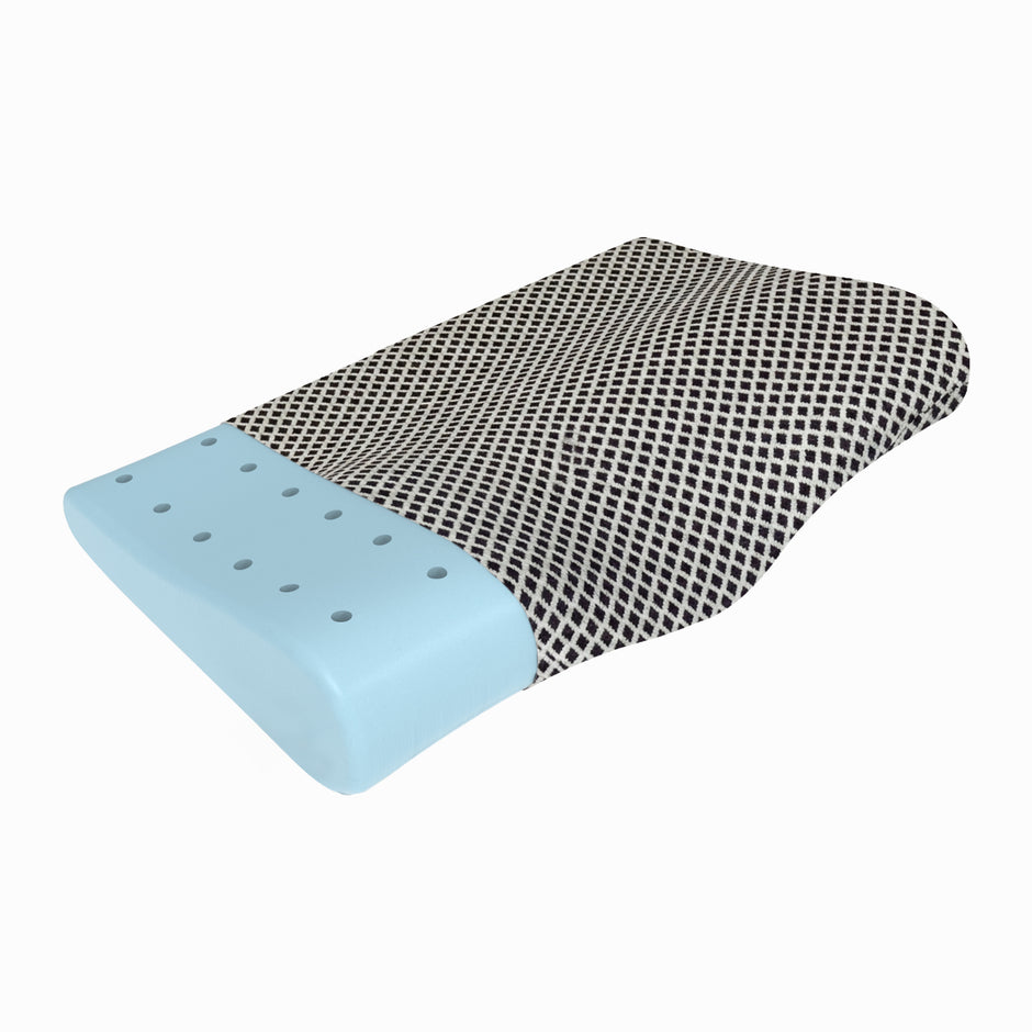 Wellgiver Contour Cervical Memory Foam Pillow - Midnight Blue